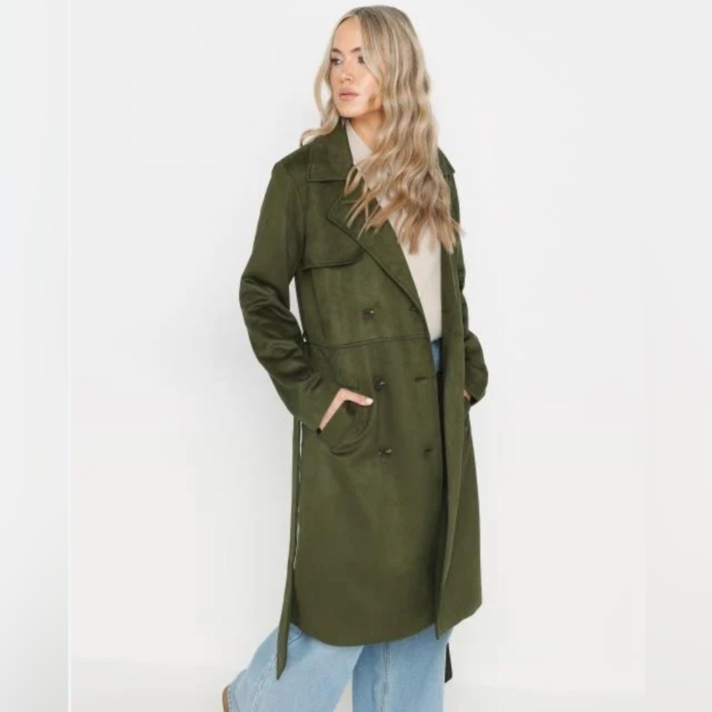Philosophy Olive Green Women's Trench Coat - Medium